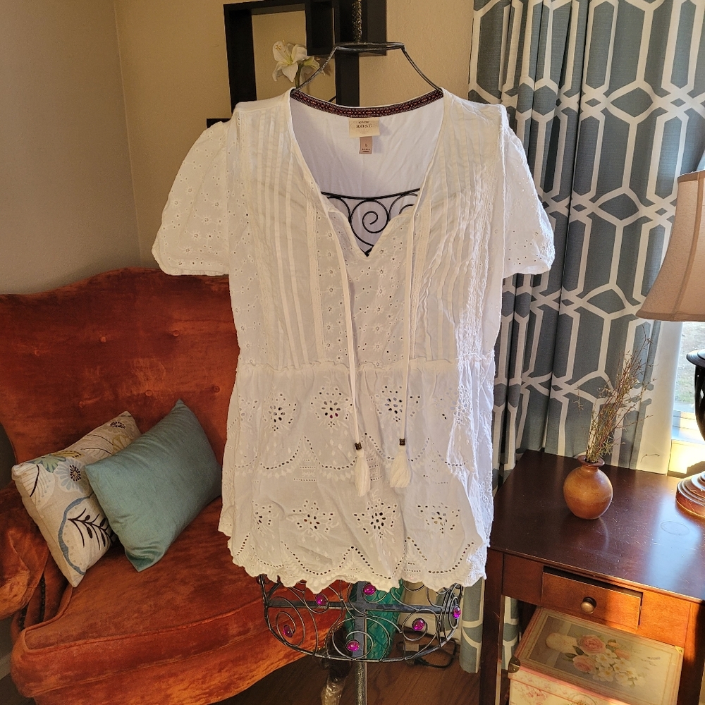 Knox Rose Boho White Top